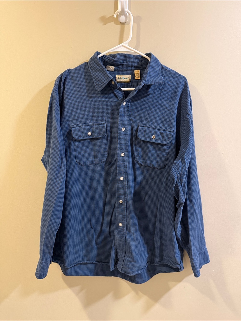 L.L. Bean Blue Long-Sleeve Button-Front Shirt Jacket